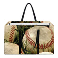 Baseballs On Field Print Utility Tote Bag