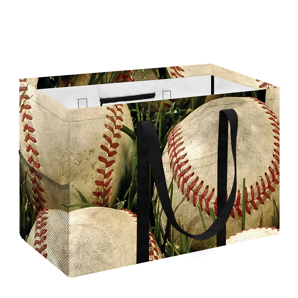 Baseballs On Field Print Utility Tote Bag
