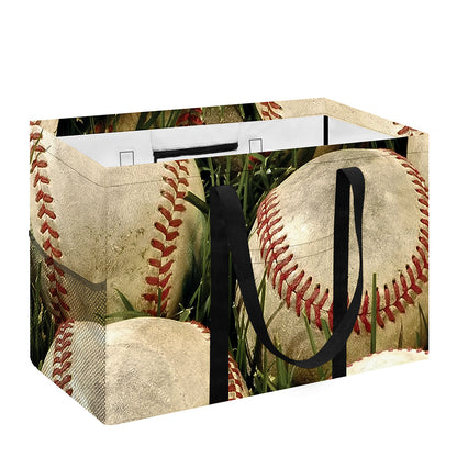 Baseballs On Field Print Utility Tote Bag