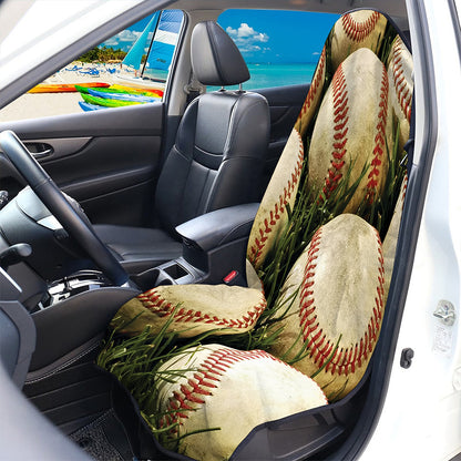 Baseballs On Field Print Waterproof Car Seat Cover