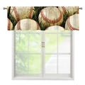 Baseballs On Field Print Window Valance