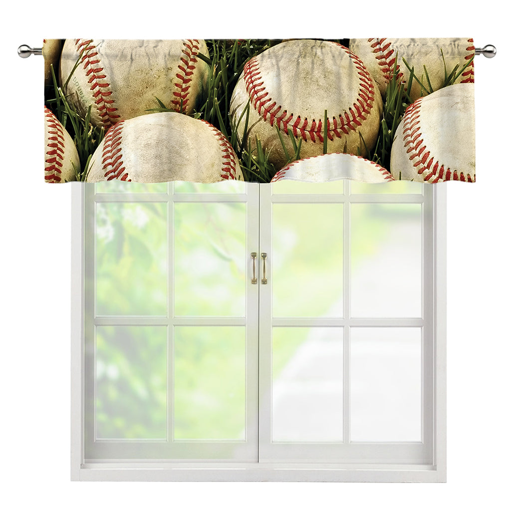 Baseballs On Field Print Window Valance