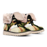 Baseballs On Field Print Winter Boots