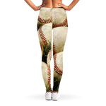 Baseballs On Field Print Women's Leggings