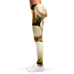 Baseballs On Field Print Women's Leggings