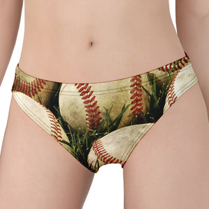 Baseballs On Field Print Women's Panties