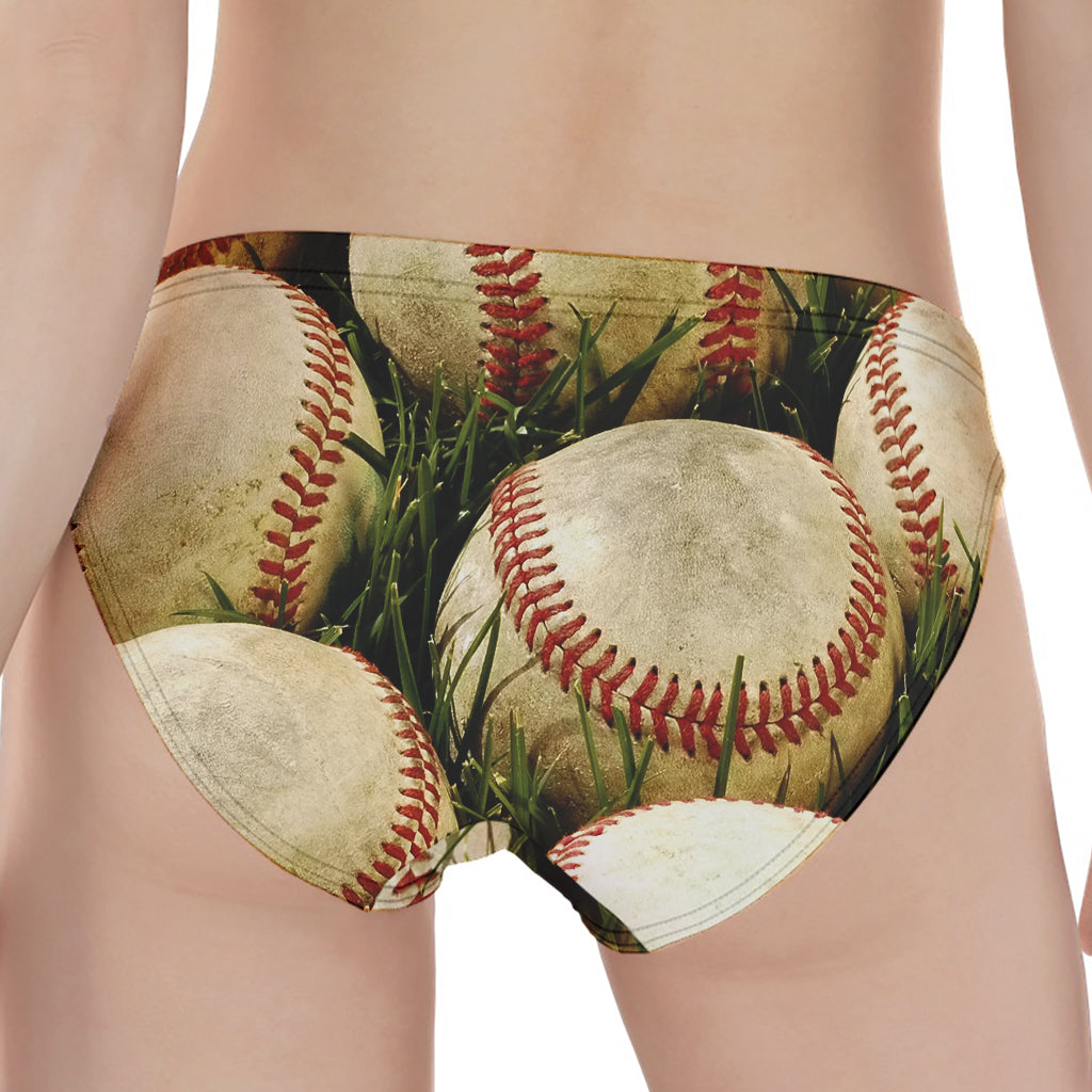 Baseballs On Field Print Women's Panties