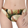 Baseballs On Field Print Women's Thong