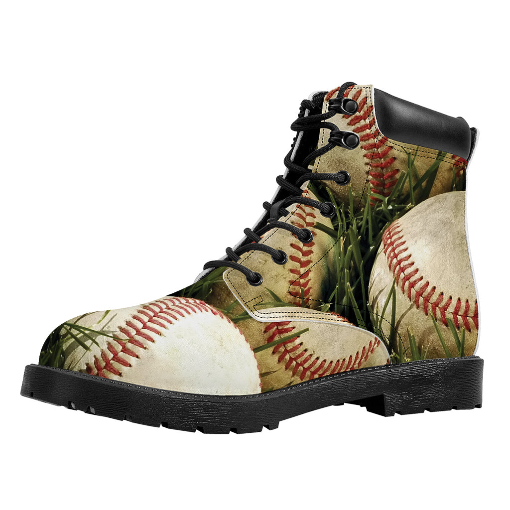 Baseballs On Field Print Work Boots
