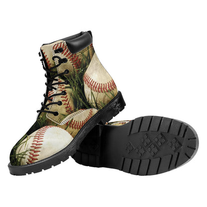Baseballs On Field Print Work Boots