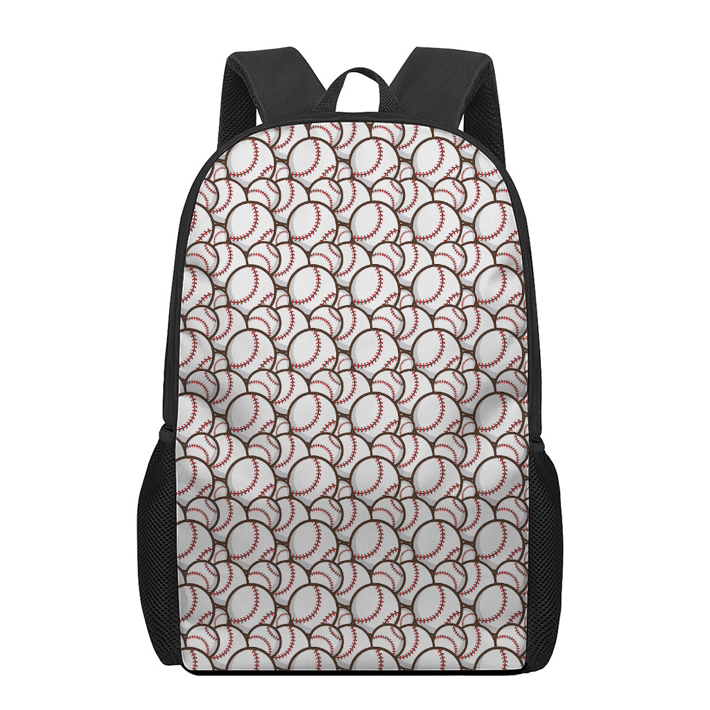 Baseballs Pattern Print 17 Inch Backpack