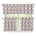 Baseballs Pattern Print 3 Piece Kitchen Curtains