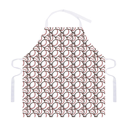Baseballs Pattern Print Adjustable Apron