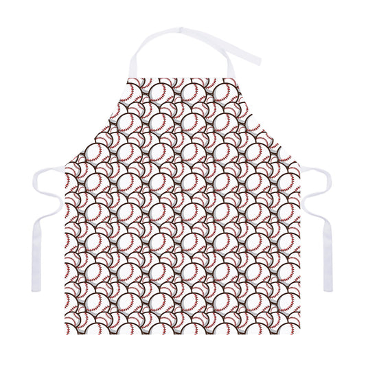 Baseballs Pattern Print Adjustable Apron