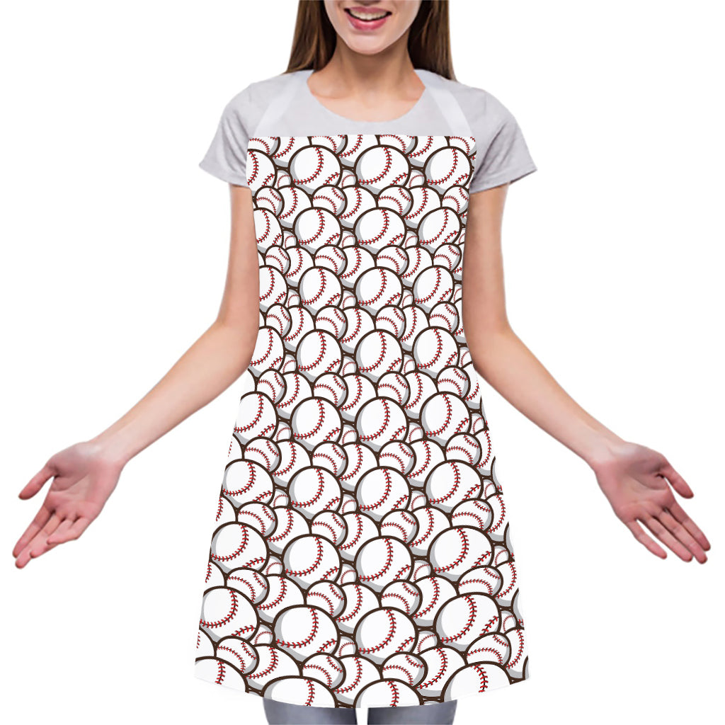 Baseballs Pattern Print Adjustable Apron