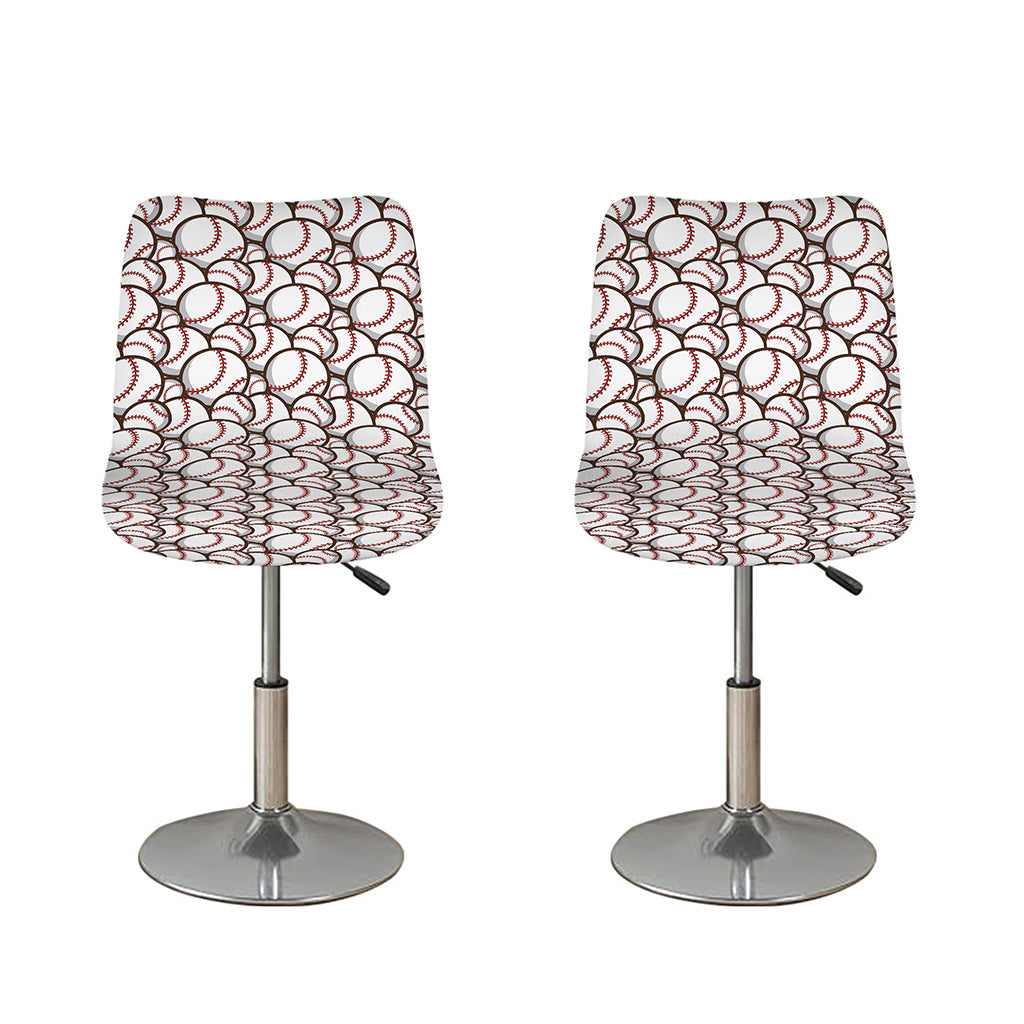 Baseballs Pattern Print Bar Stool Covers