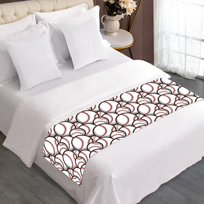 Baseballs Pattern Print Bed Runner