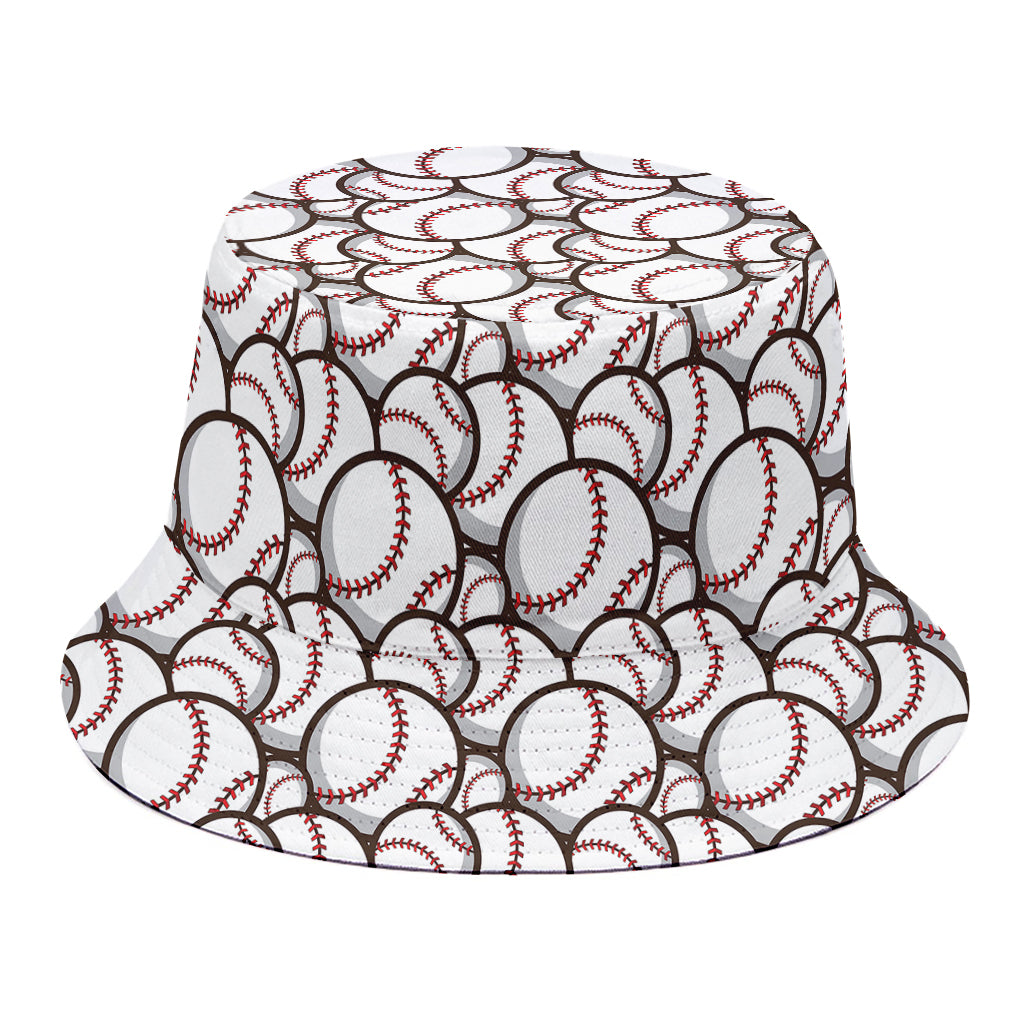 Baseballs Pattern Print Bucket Hat