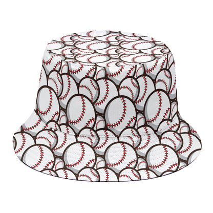 Baseballs Pattern Print Bucket Hat