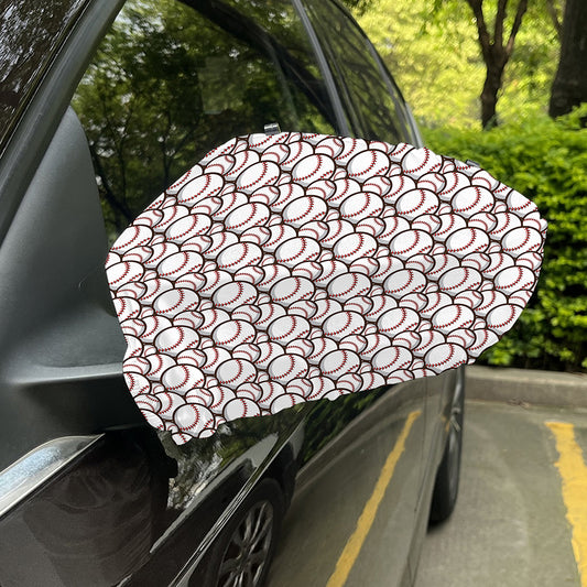Baseballs Pattern Print Car Side Mirror Covers