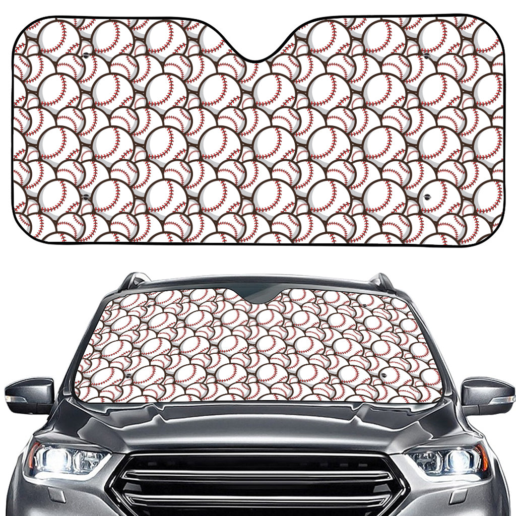 Baseballs Pattern Print Car Windshield Sun Shade