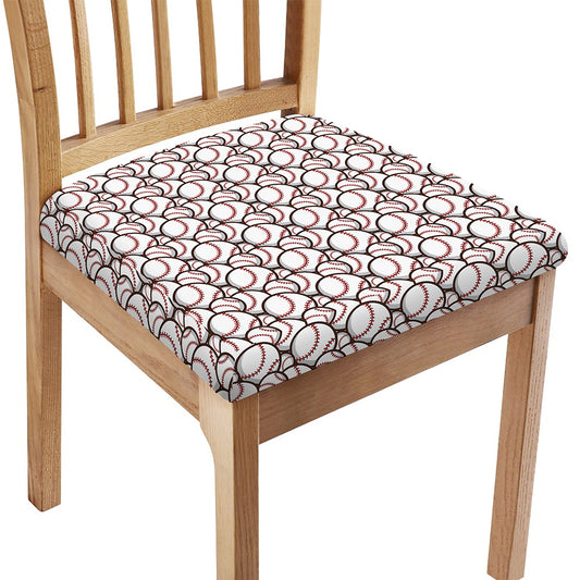Baseballs Pattern Print Chair Cushion Cover