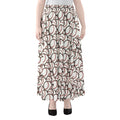 Baseballs Pattern Print Chiffon Maxi Skirt