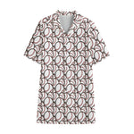Baseballs Pattern Print Cotton Hawaiian Shirt