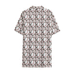 Baseballs Pattern Print Cotton Hawaiian Shirt