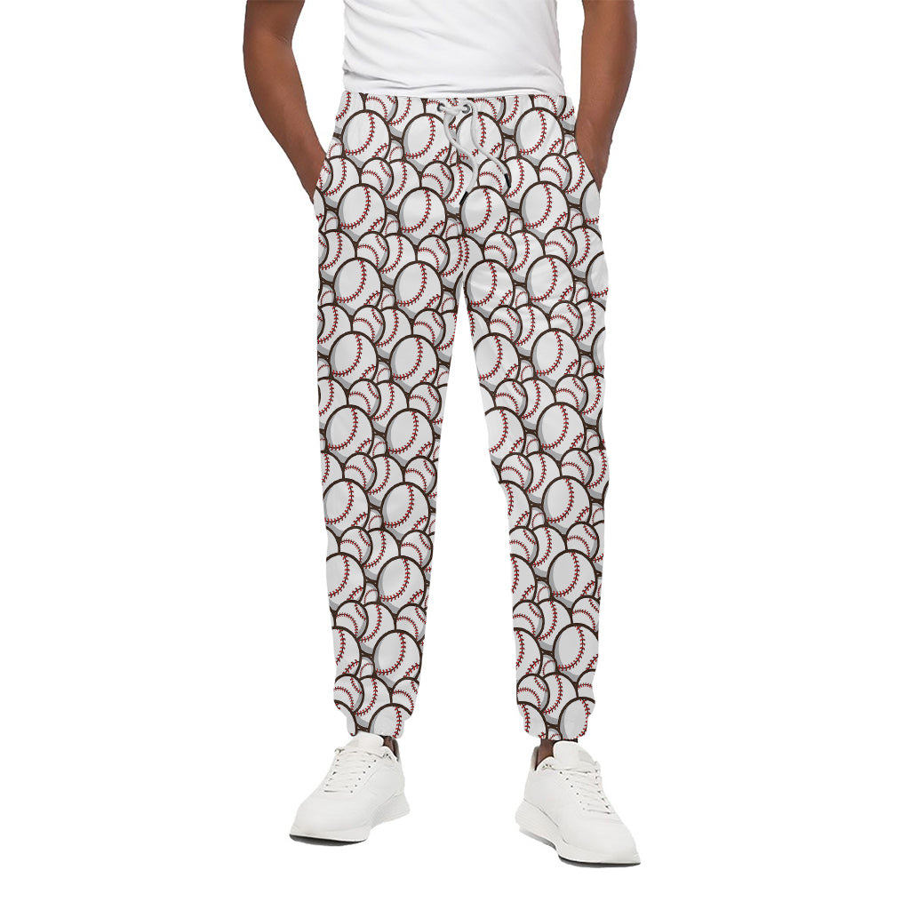 Baseballs Pattern Print Cotton Pants