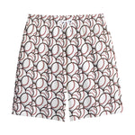 Baseballs Pattern Print Cotton Shorts