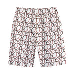 Baseballs Pattern Print Cotton Shorts