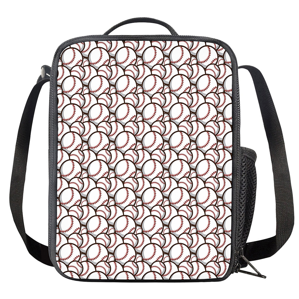 Baseballs Pattern Print Crossbody Lunch Bag