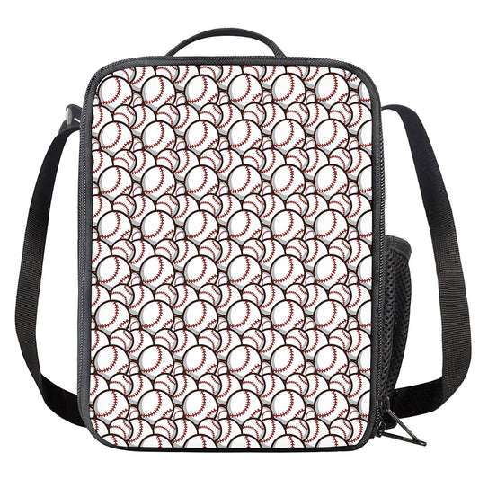 Baseballs Pattern Print Crossbody Lunch Bag