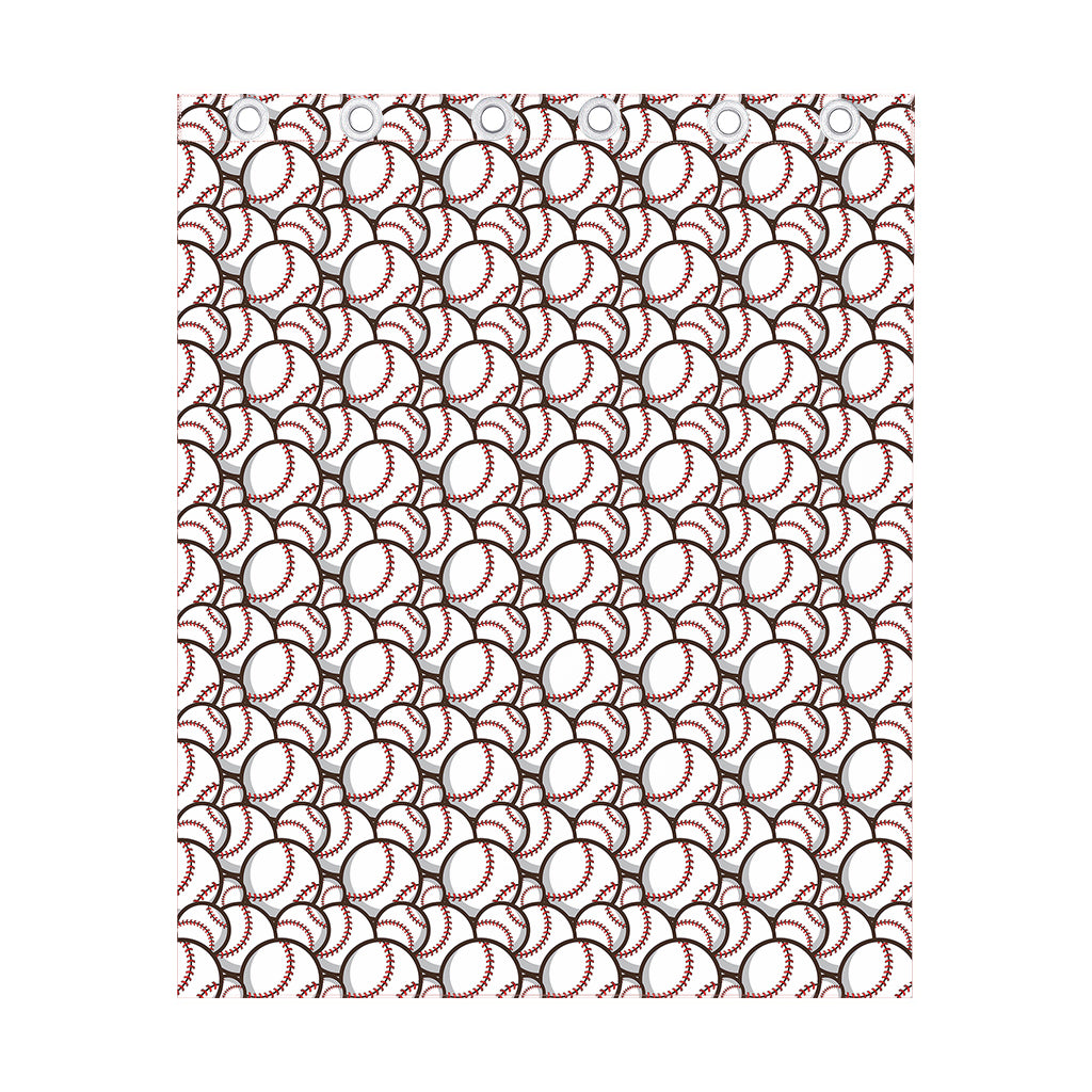 Baseballs Pattern Print Curtain