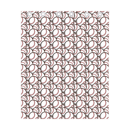 Baseballs Pattern Print Curtain