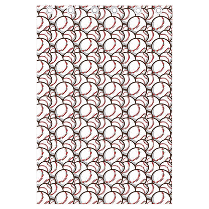 Baseballs Pattern Print Curtain
