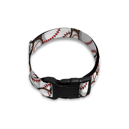 Baseballs Pattern Print Dog Collar