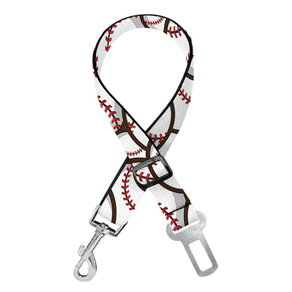 Baseballs Pattern Print Dog Seat Belt