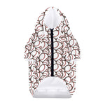 Baseballs Pattern Print Dog Zip Up Hoodie