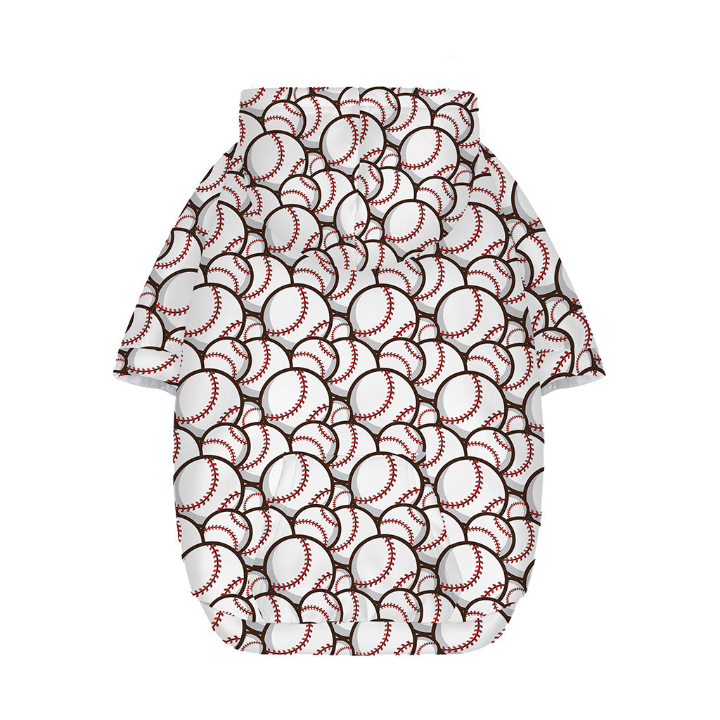 Baseballs Pattern Print Dog Zip Up Hoodie