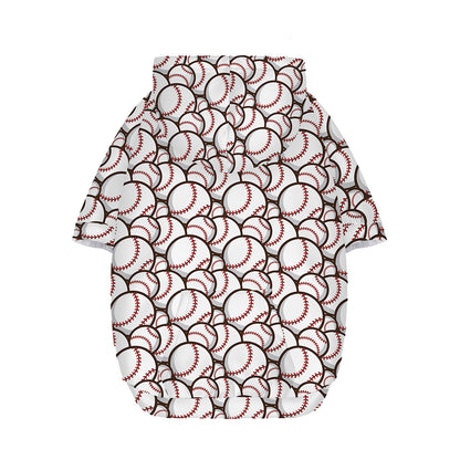 Baseballs Pattern Print Dog Zip Up Hoodie