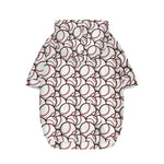 Baseballs Pattern Print Dog Zip Up Hoodie