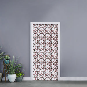 Baseballs Pattern Print Door Sticker