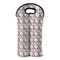 Baseballs Pattern Print Double Neoprene Wine Tote