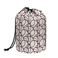 Baseballs Pattern Print Drawstring Makeup Bag