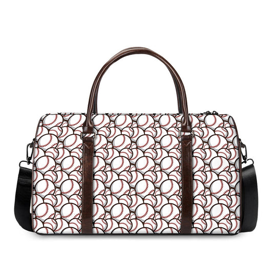 Baseballs Pattern Print Duffle Bag