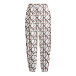 Baseballs Pattern Print Fleece Lined Knit Pants