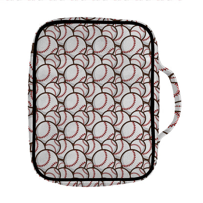 Baseballs Pattern Print Front Pocket Bible Bag