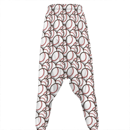 Baseballs Pattern Print Hammer Pants